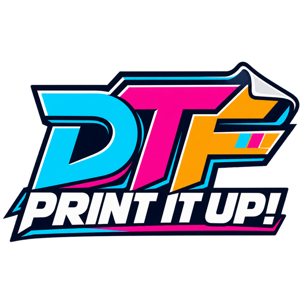 DTF Print It Up logo in cyan magenta and orange